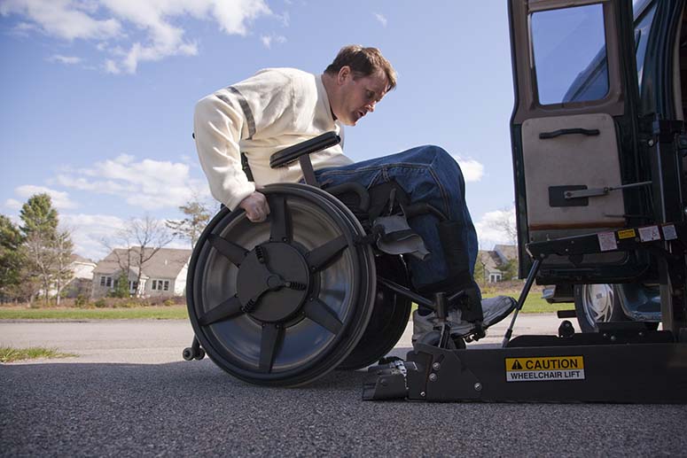 Accessing a car via a ramp